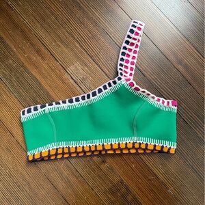 KIINI Clo Green One Shoulder Bikini Top - Size Small